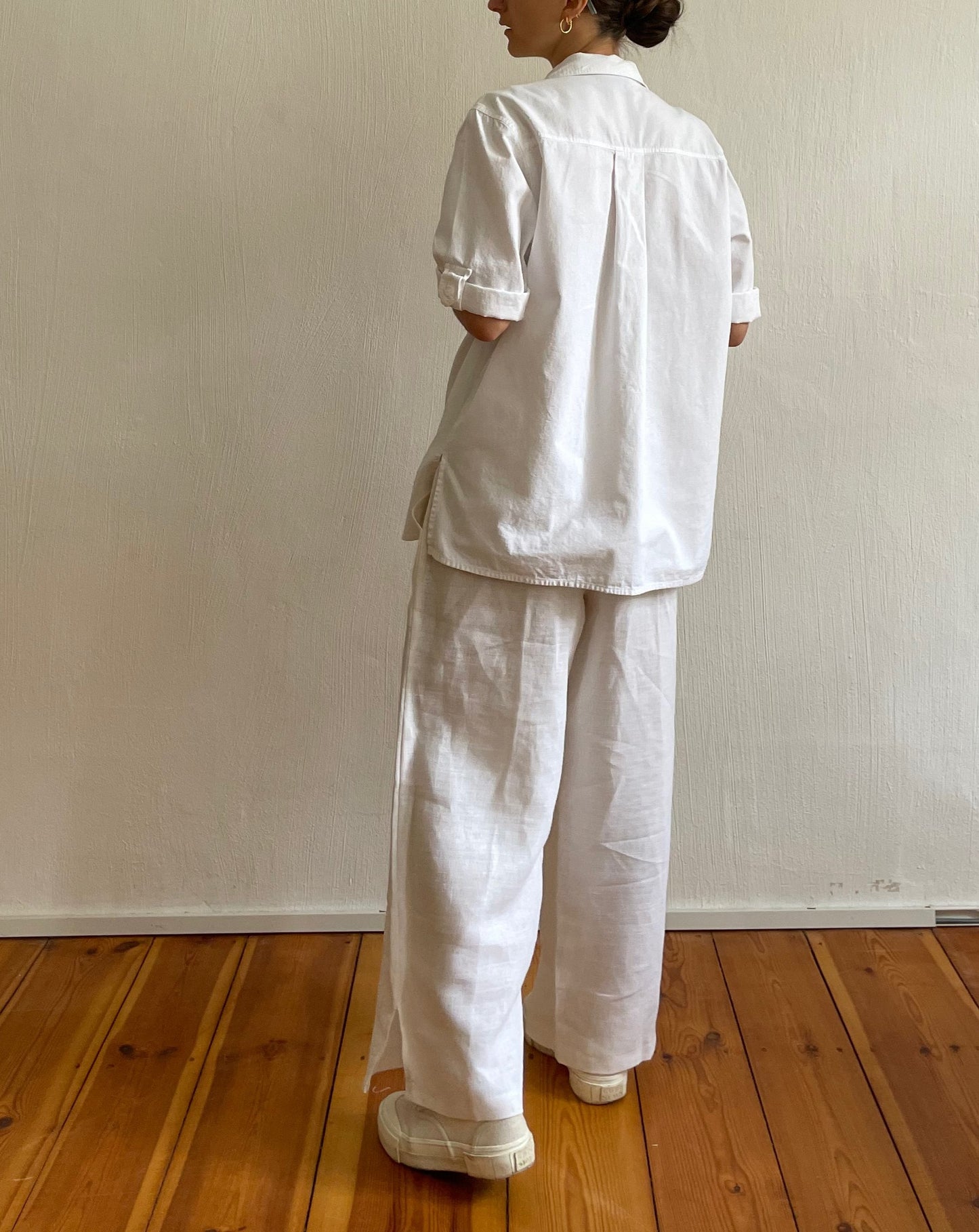 Vintage White Linen Shirt Size XS-M