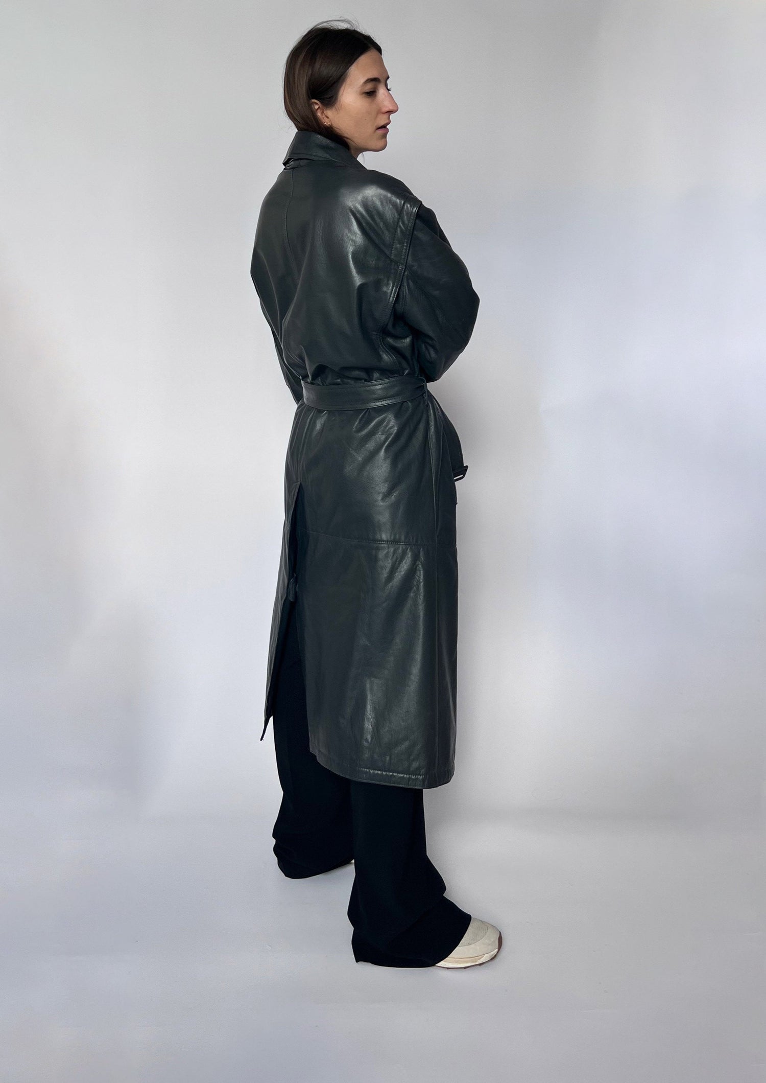 Vintage Leather Trench M/L