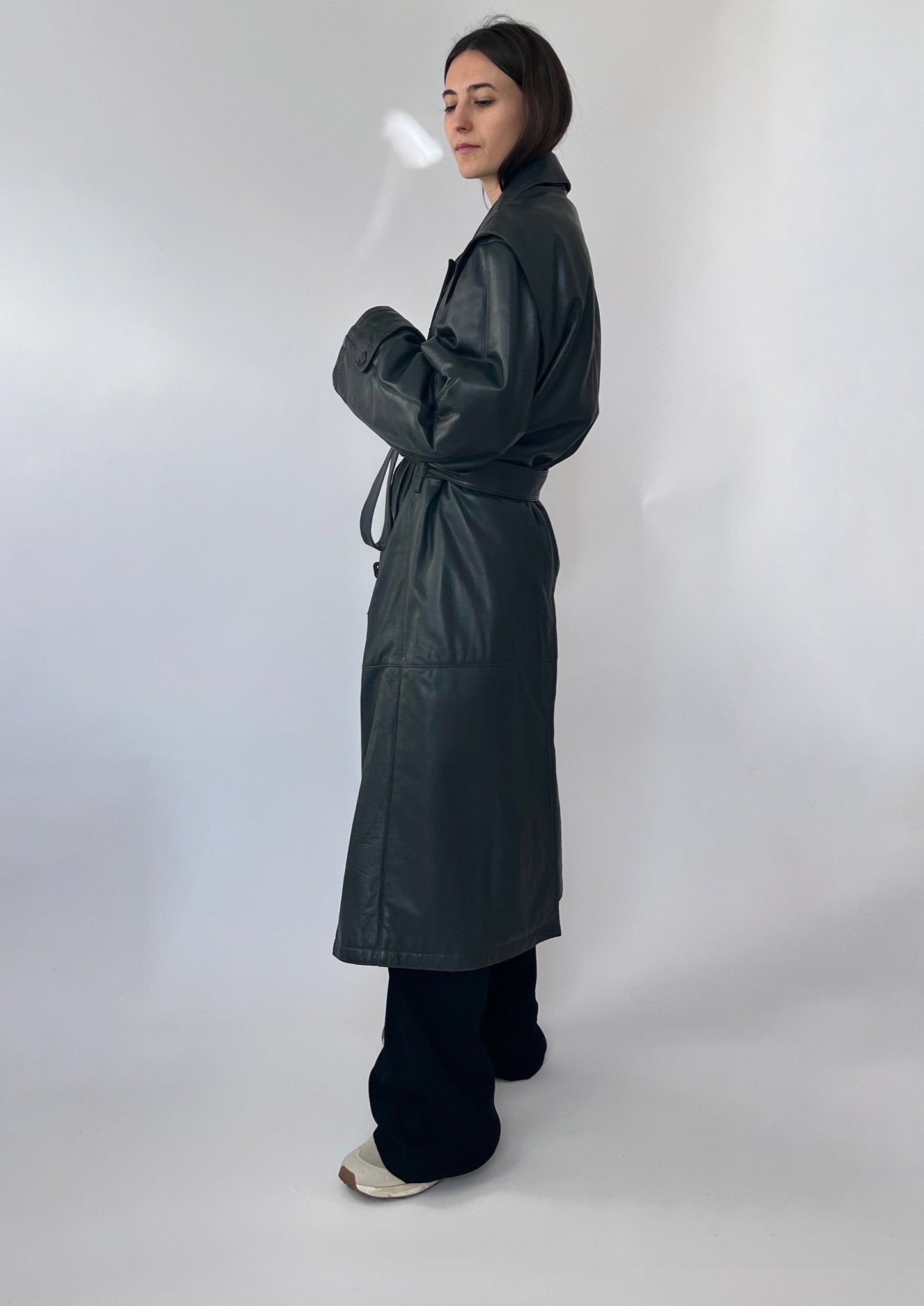 Vintage Leather Trench M/L