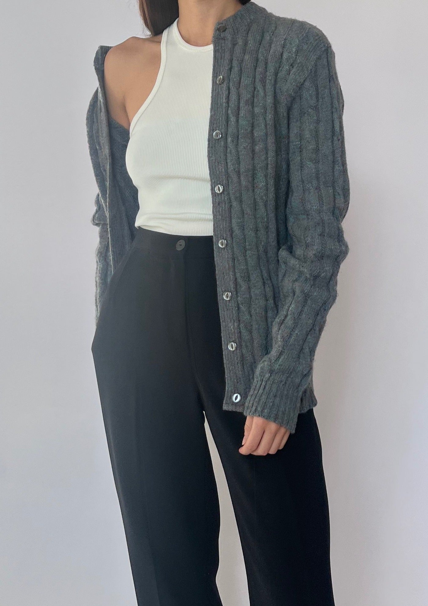 Rare Wool Cable Knit Cardigan XS/S