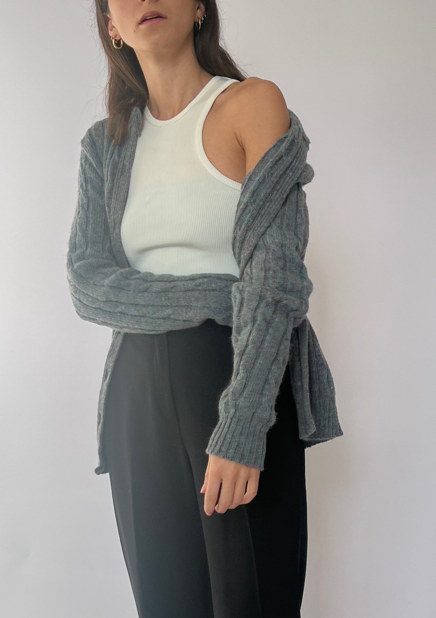 Rare Wool Cable Knit Cardigan XS/S