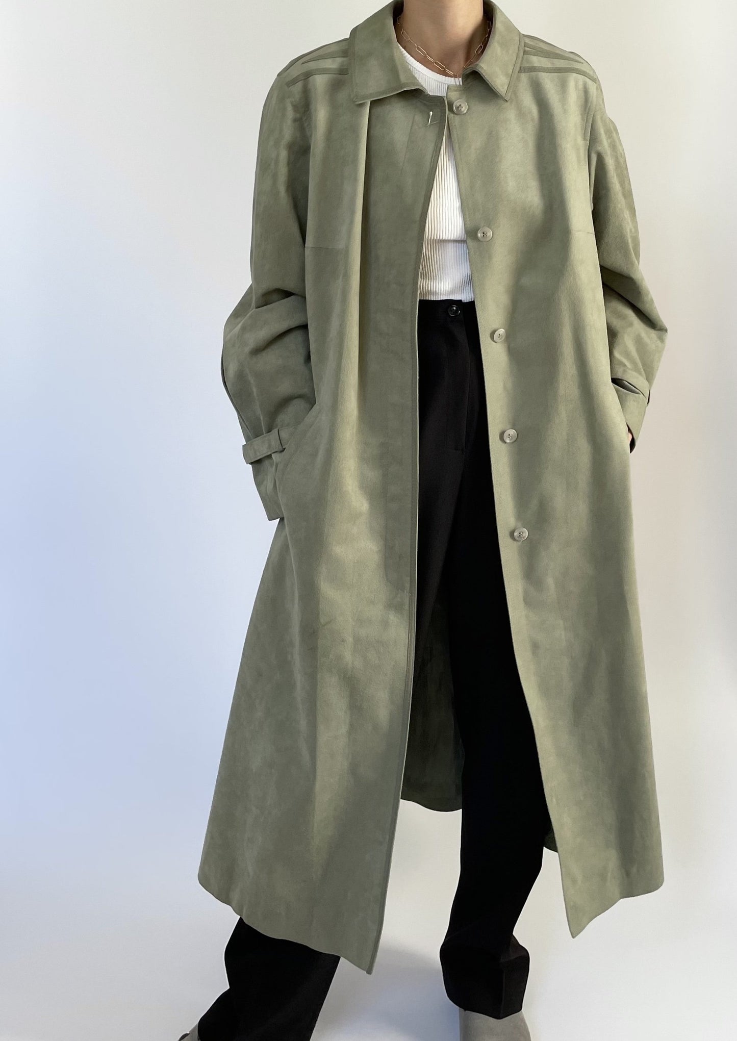 1970s Suede Trench Coat S/M/L