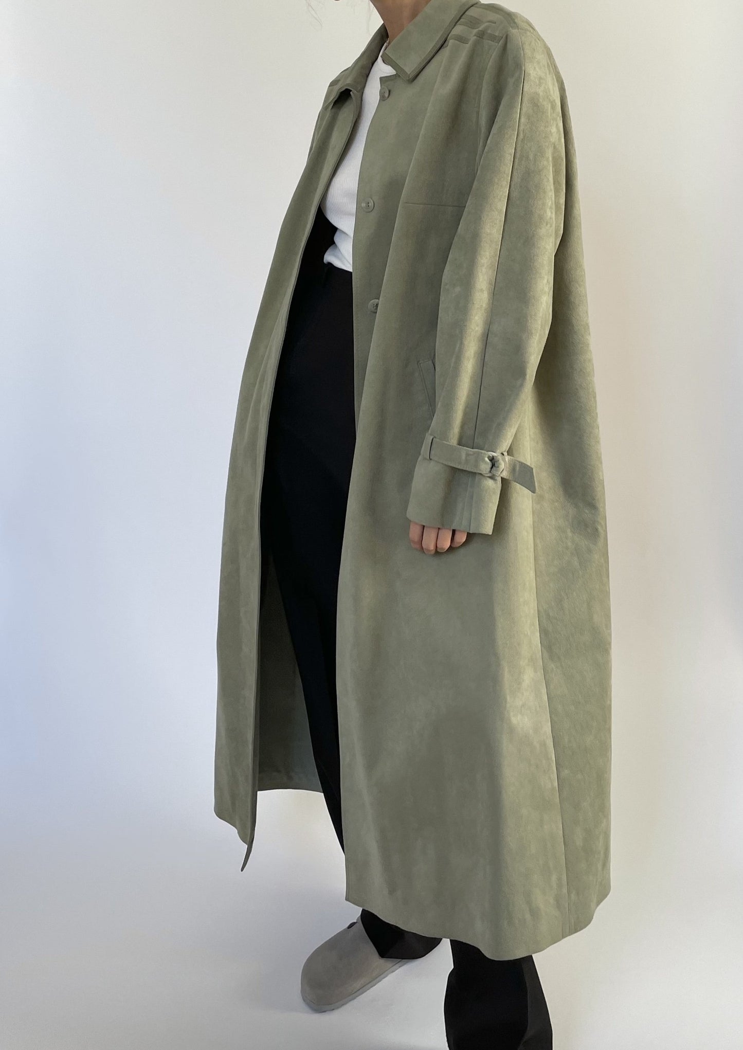 1970s Suede Trench Coat S/M/L