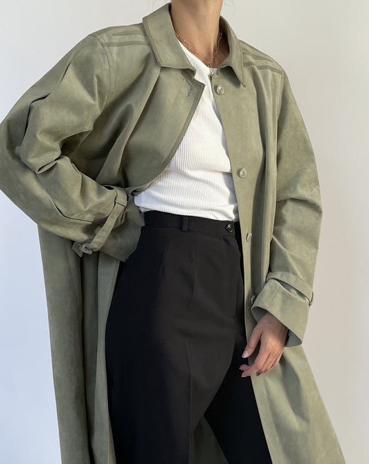 1970s Suede Trench Coat S/M/L