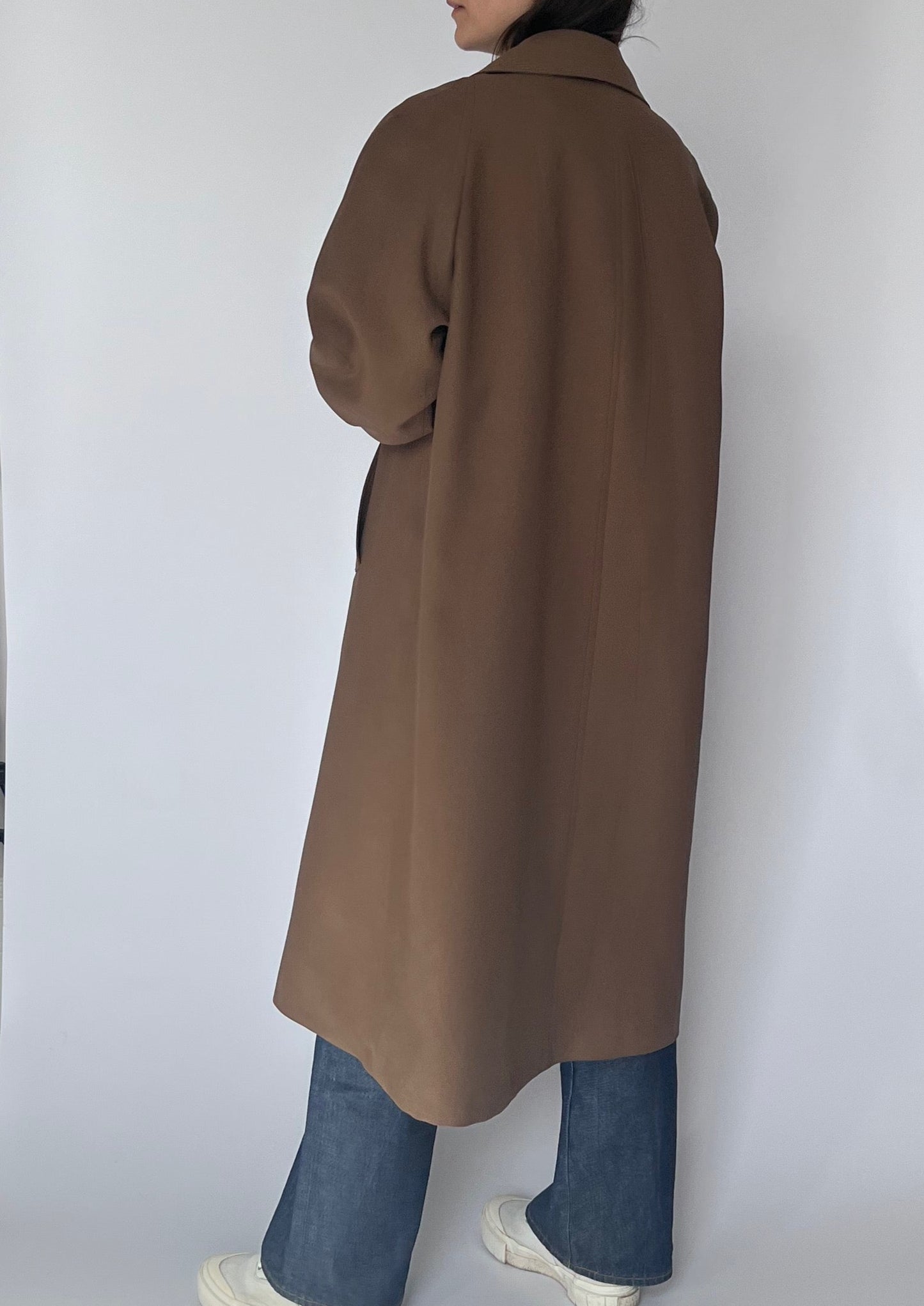 Vintage Brown Lined Overcoat Trench coat S/M