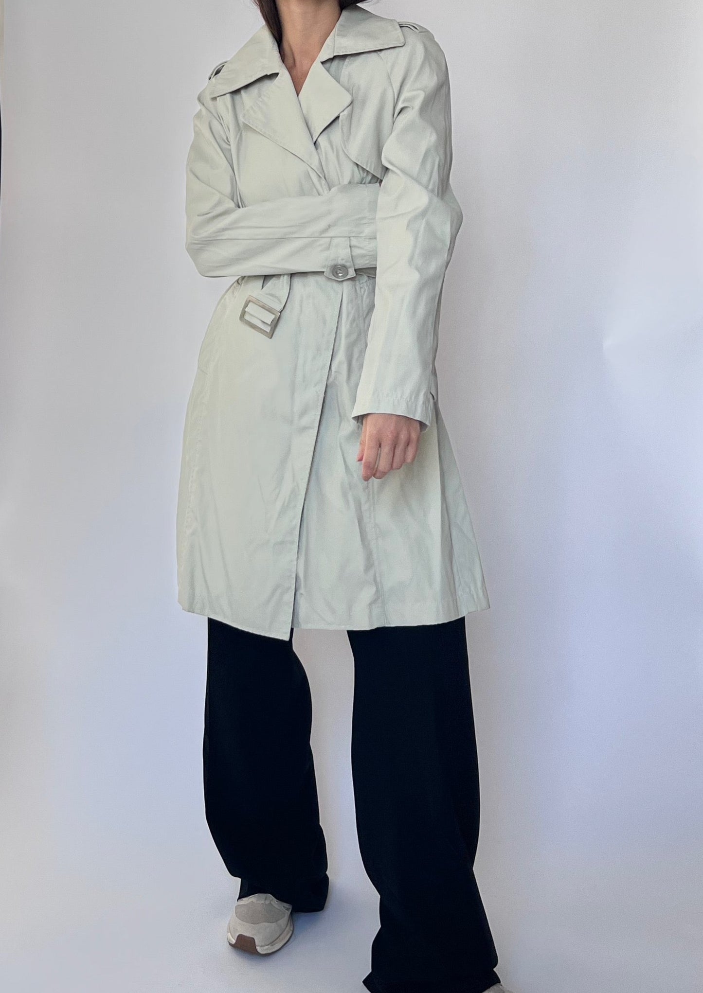 Short Belted Cream Trench S/M