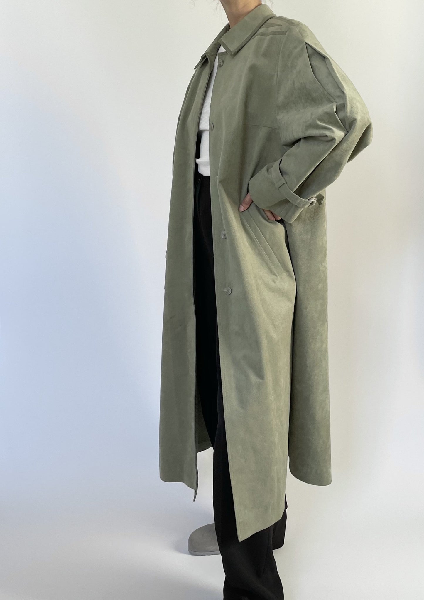 1970s Suede Trench Coat S/M/L