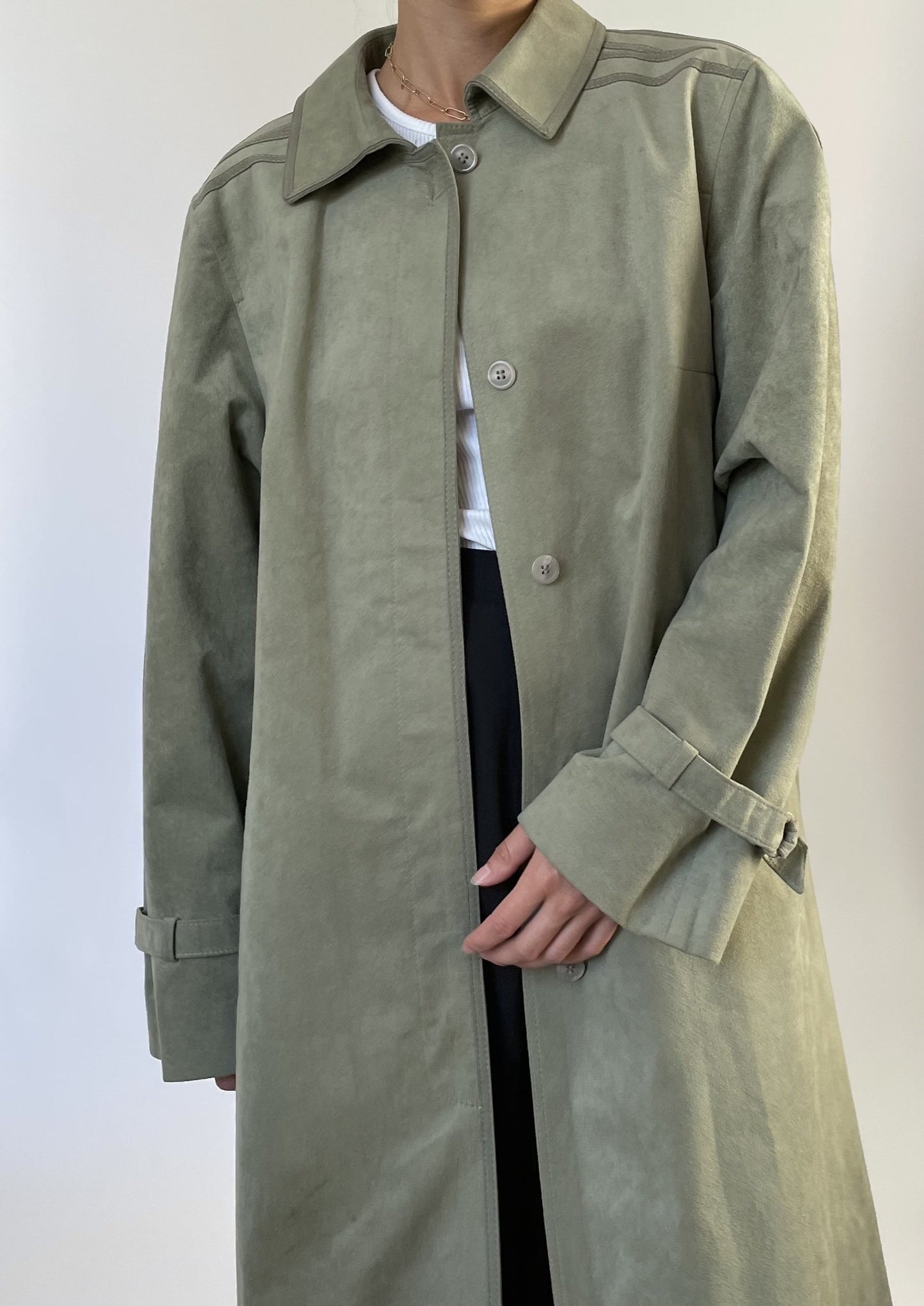 1970s Suede Trench Coat S/M/L