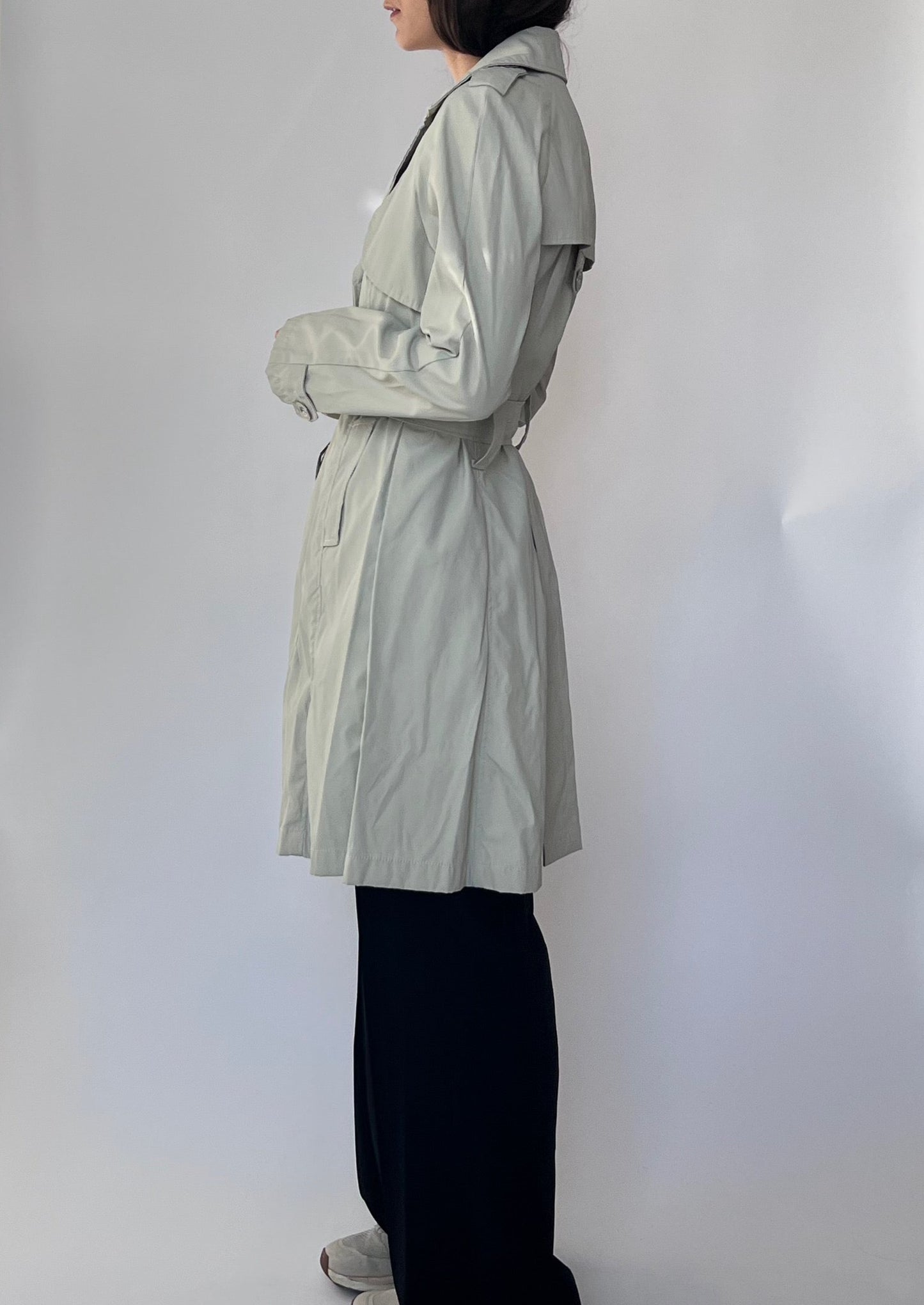 Short Belted Cream Trench S/M