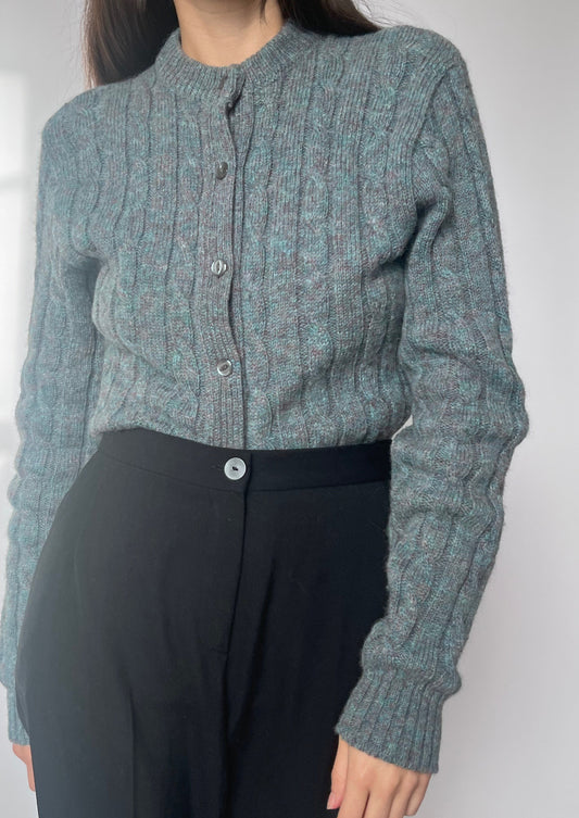 Rare Wool Cable Knit Cardigan XS/S