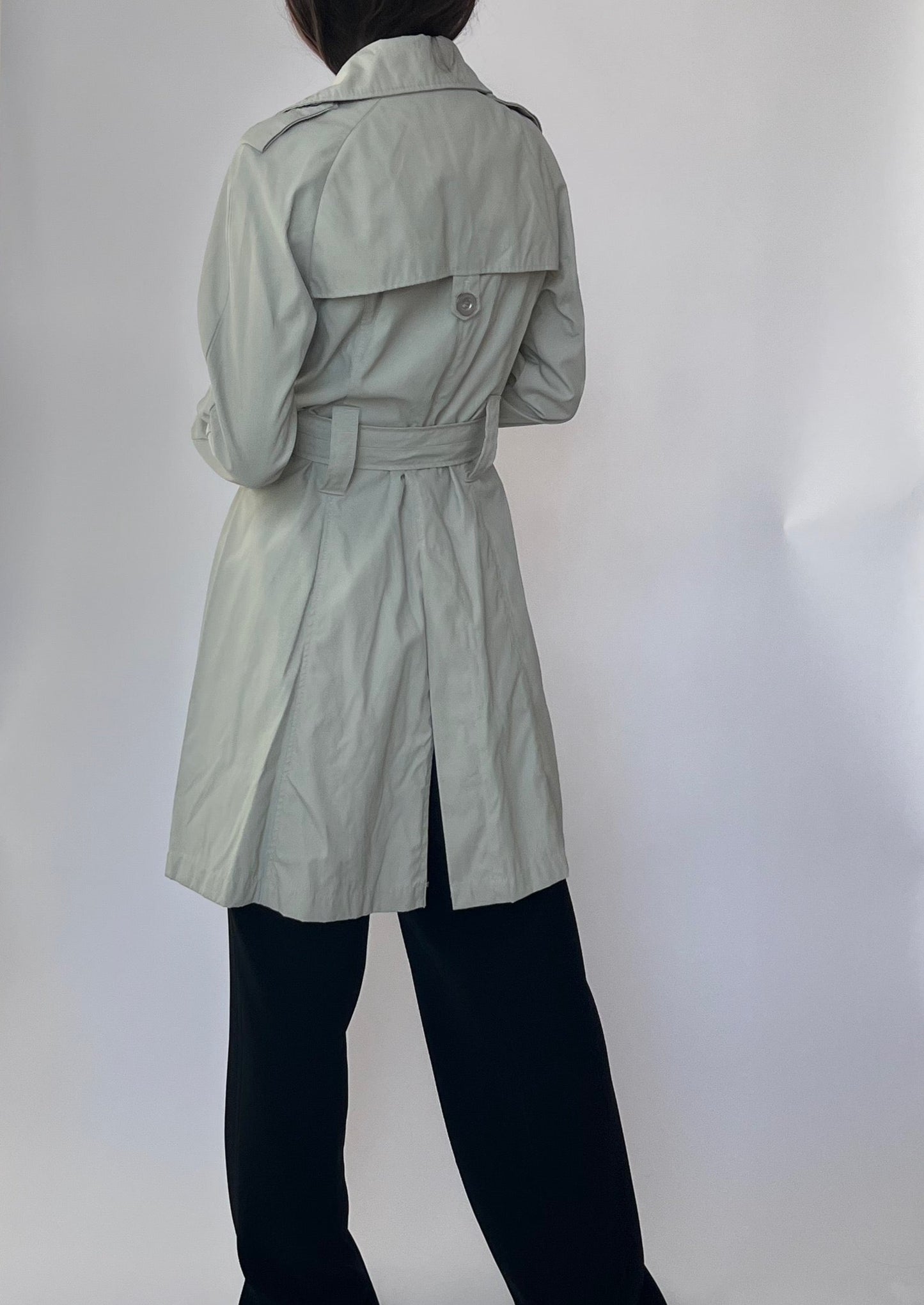 Short Belted Cream Trench S/M