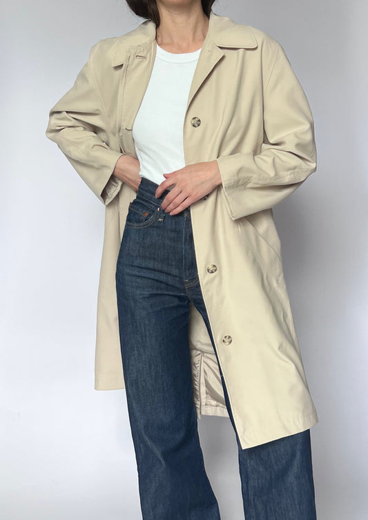 Lightweight Cream Trench Coat Jacket XS/S/M