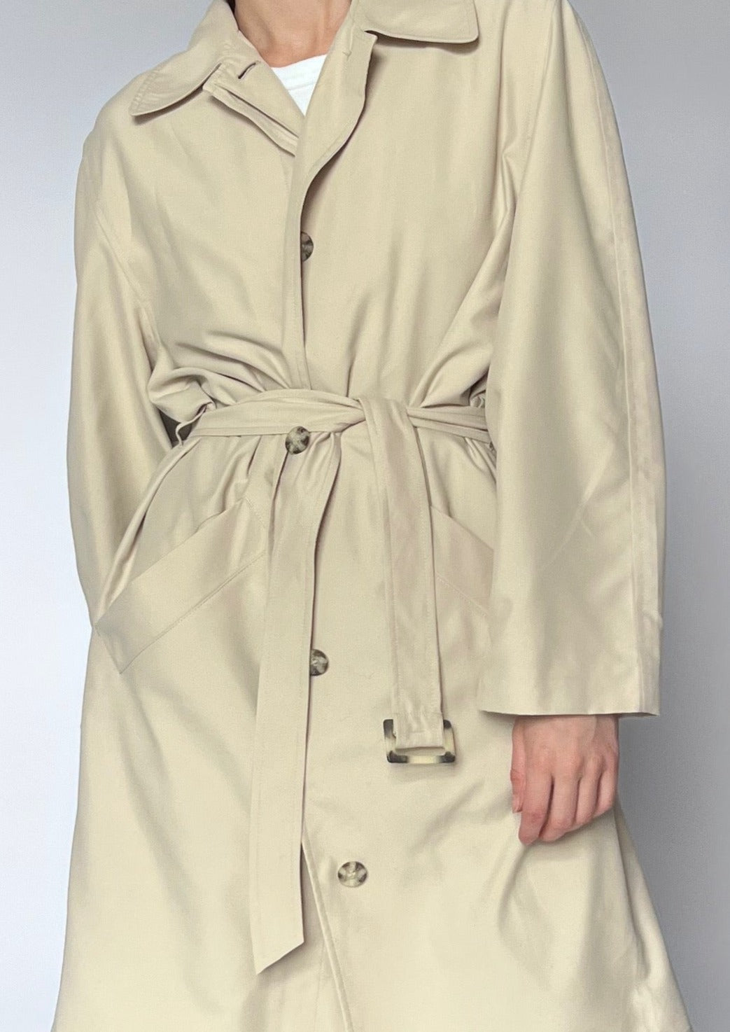 Lightweight Cream Trench Coat Jacket XS/S/M