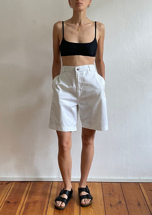 Vintage White Minimal Bermuda Shorts Size M