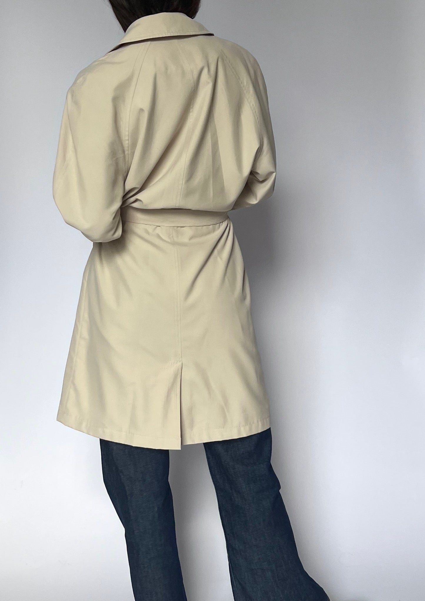 Lightweight Cream Trench Coat Jacket XS/S/M