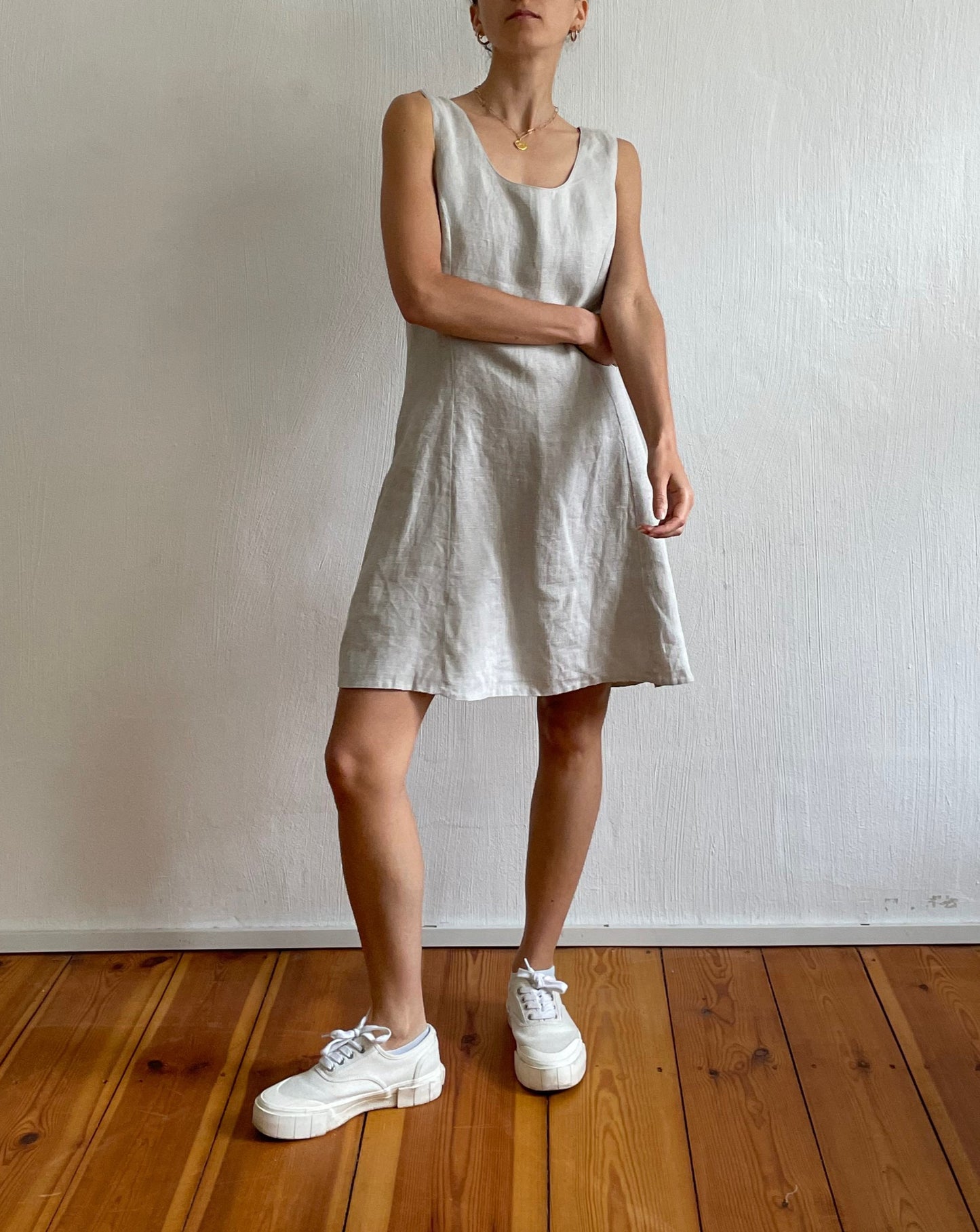 Vintage Minimal Linen Dress Size S-M