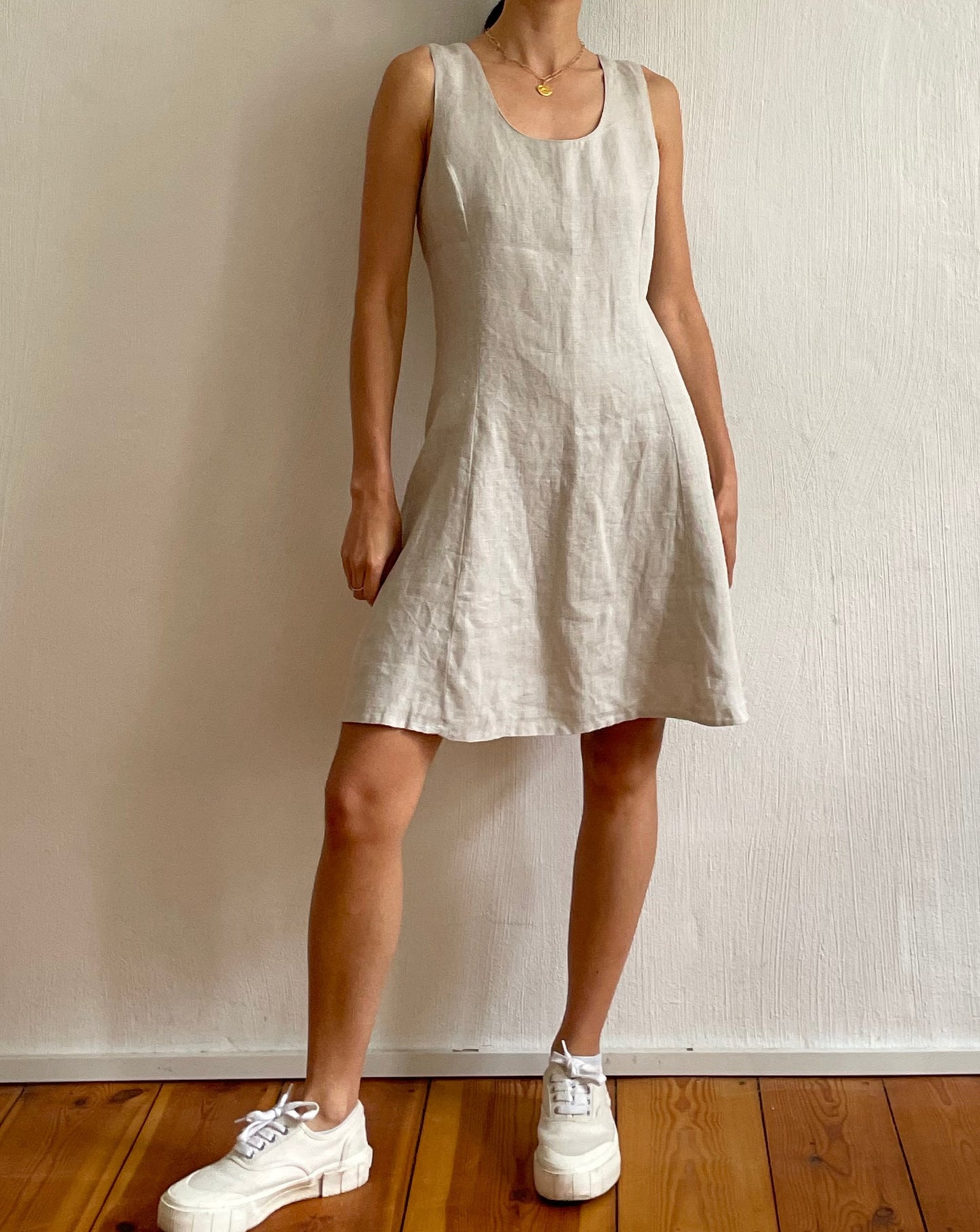 Vintage Minimal Linen Dress Size S-M