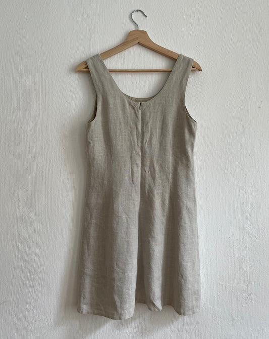 Vintage Minimal Linen Dress Size S-M