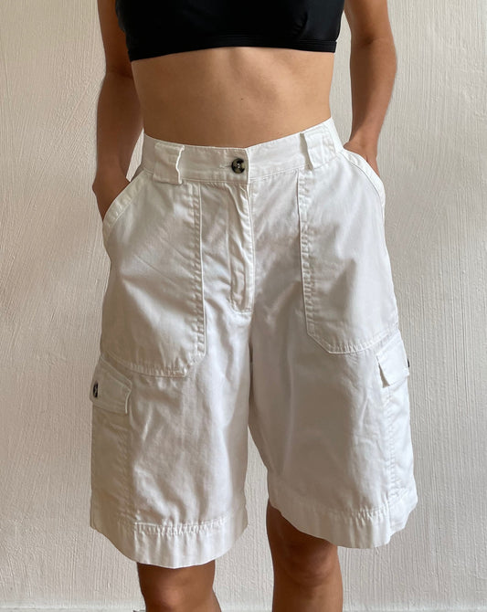 Vintage White Utility Bermuda Shorts Size S