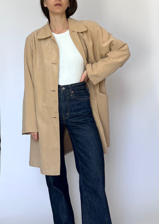 Neutral Suede Effect Spring Jacket S/M