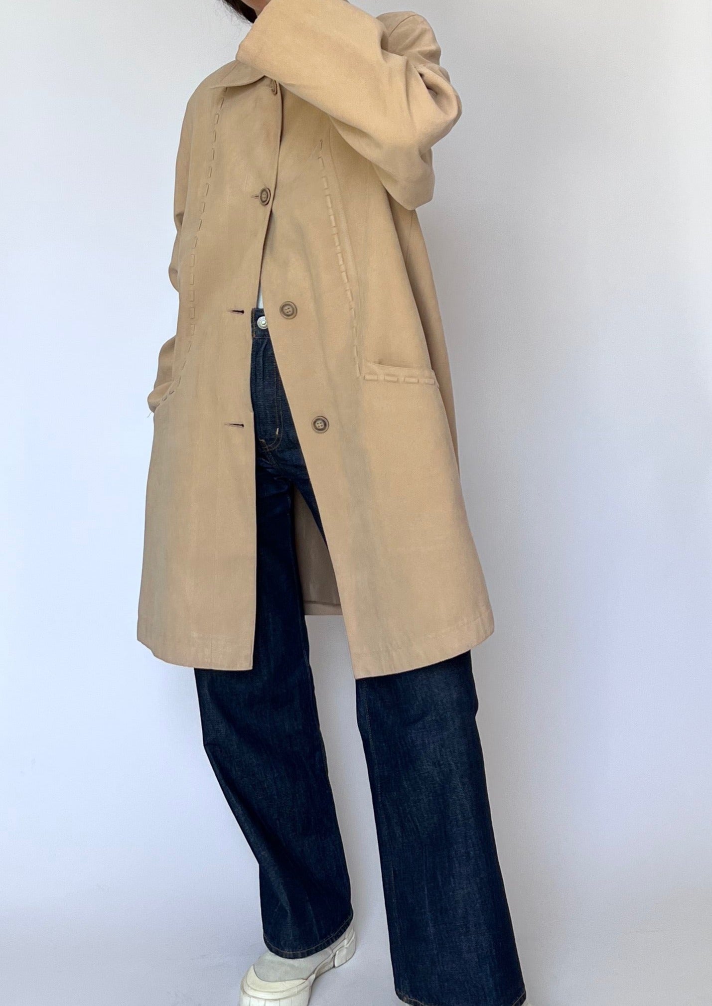 Neutral Suede Effect Spring Jacket S/M