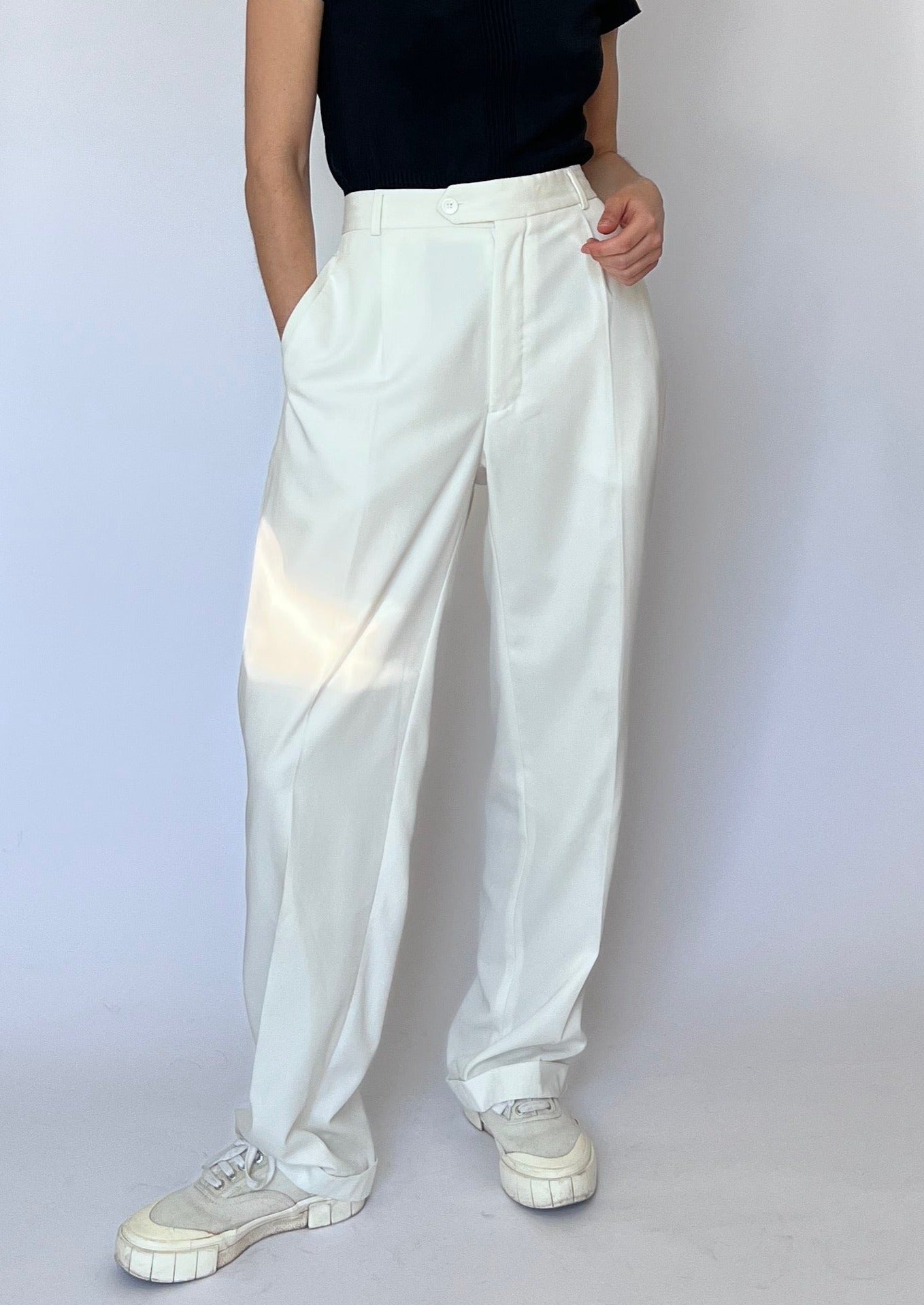 90s Cream Suit Trousers 30" M