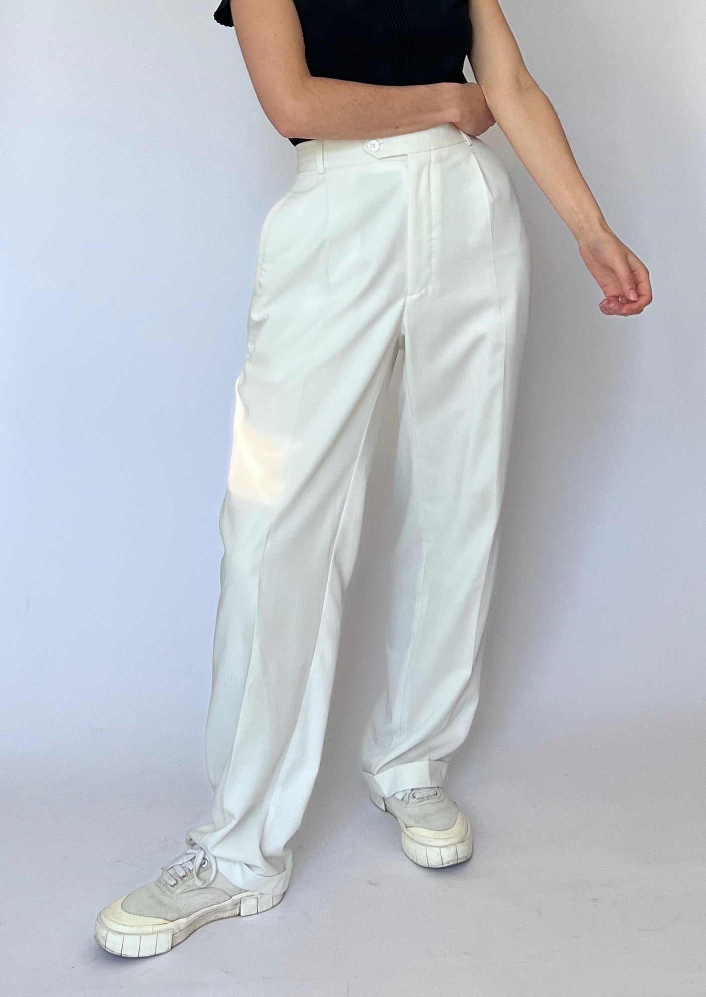 90s Cream Suit Trousers 30" M