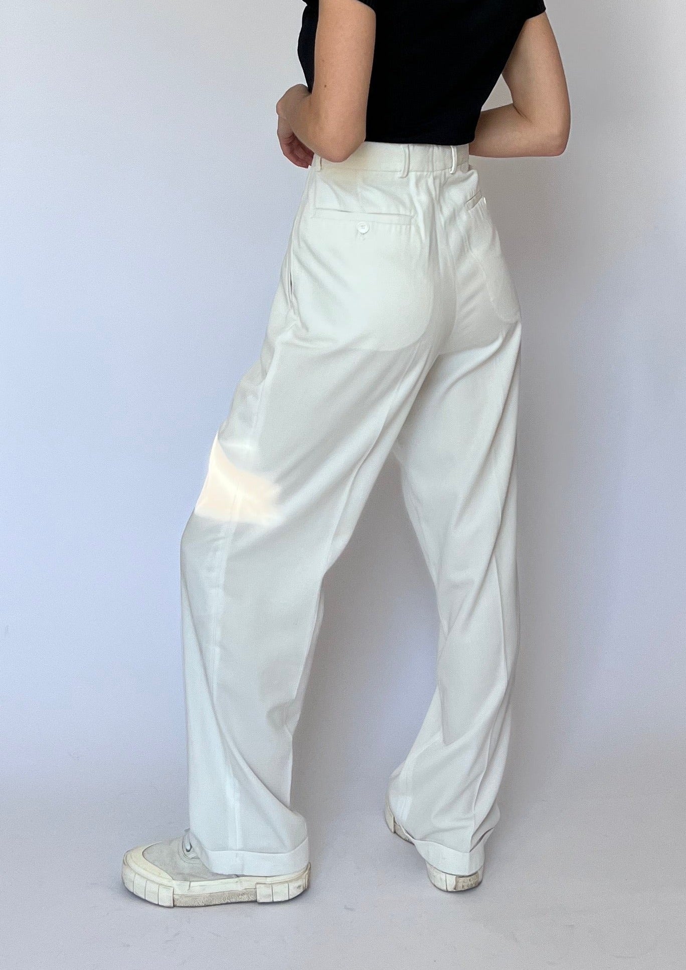 90s Cream Suit Trousers 30" M