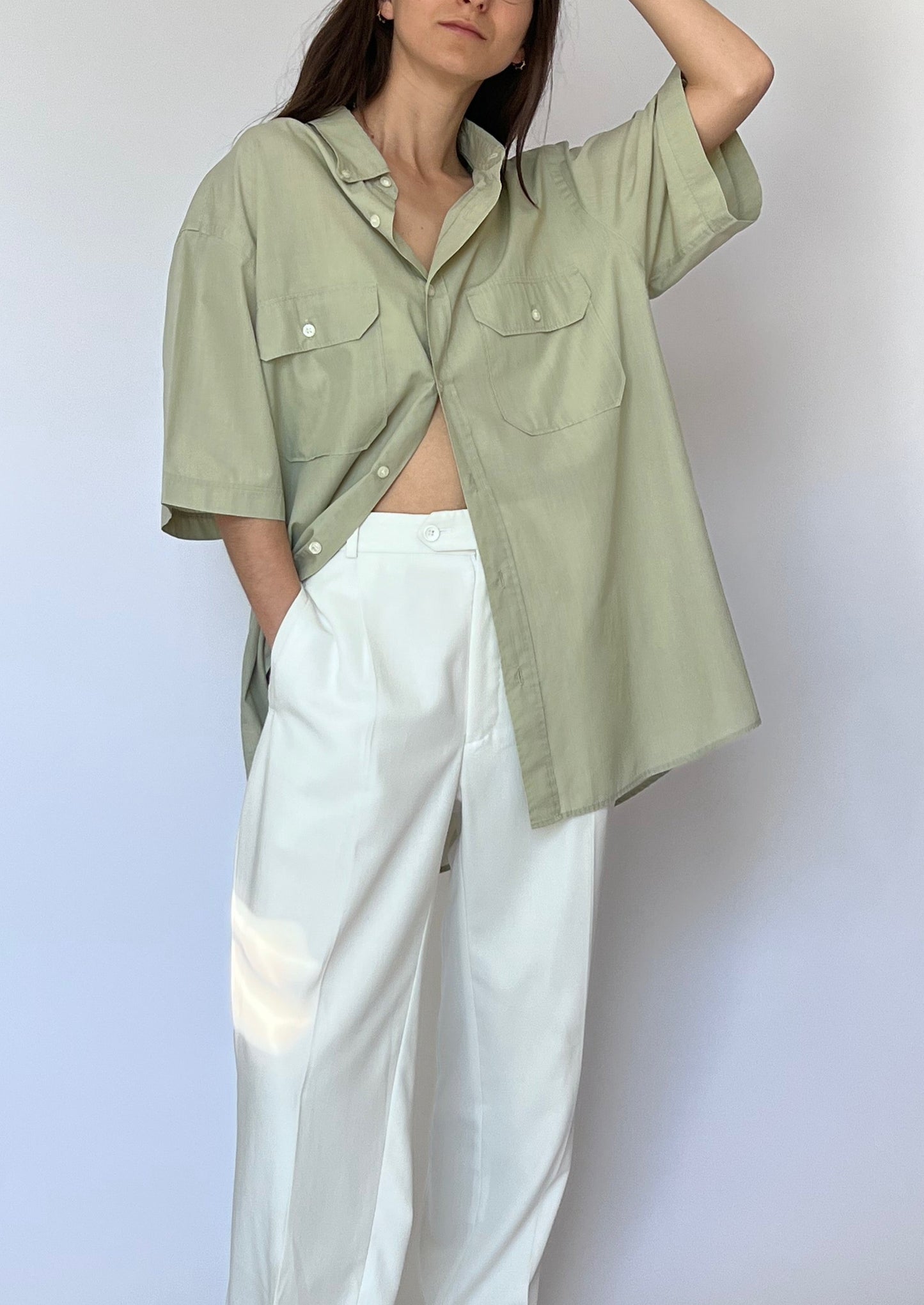 90s Green Oversized Shirt M/L/XL