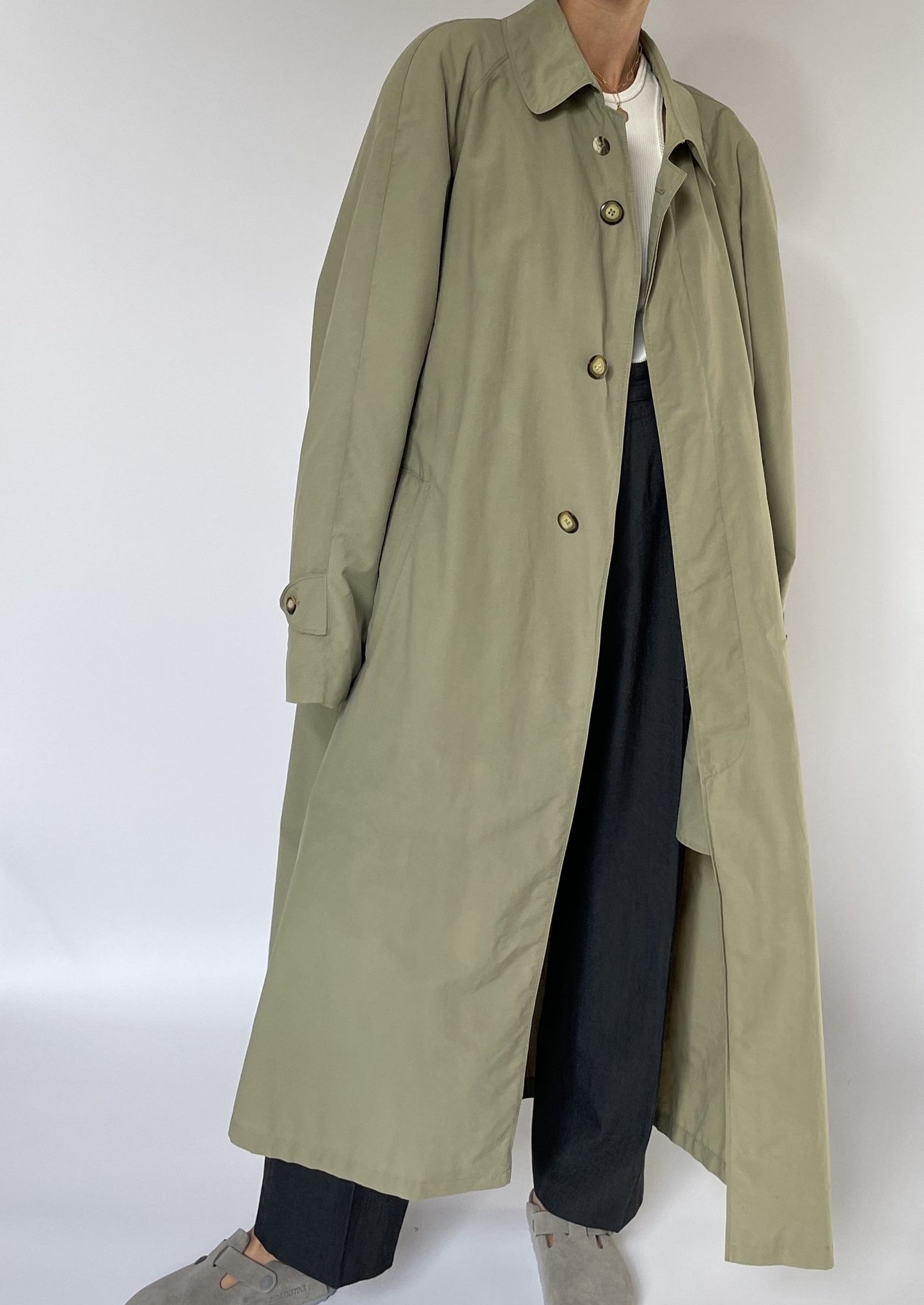 Vintage Khaki Trench Coat S/M/L