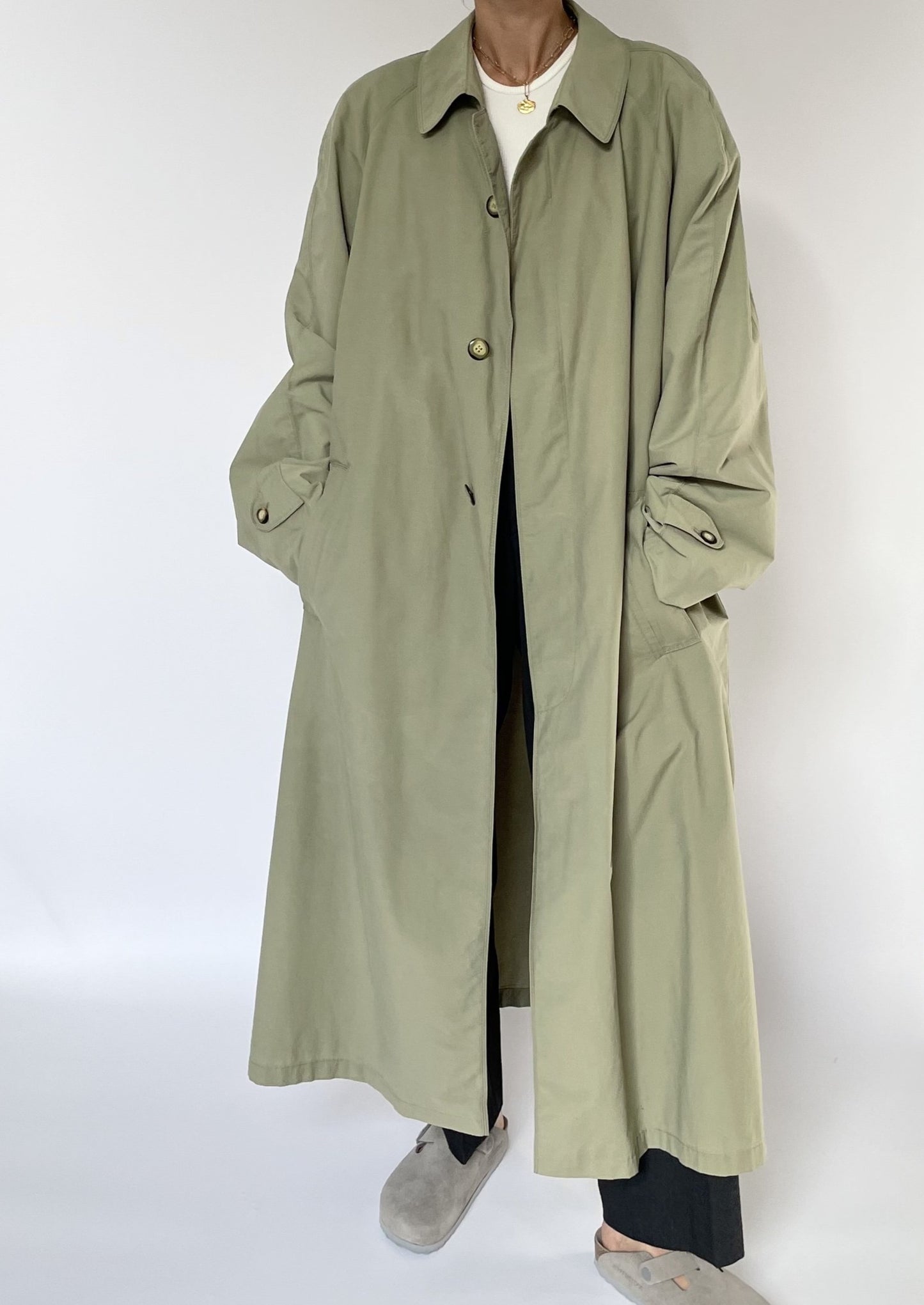 Vintage Khaki Trench Coat S/M/L