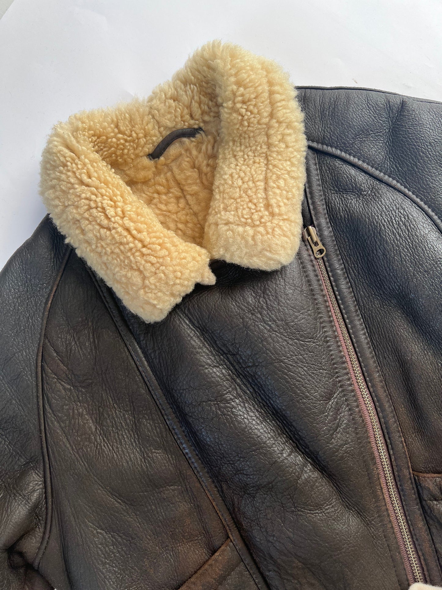 Shearling Leather Jacket M