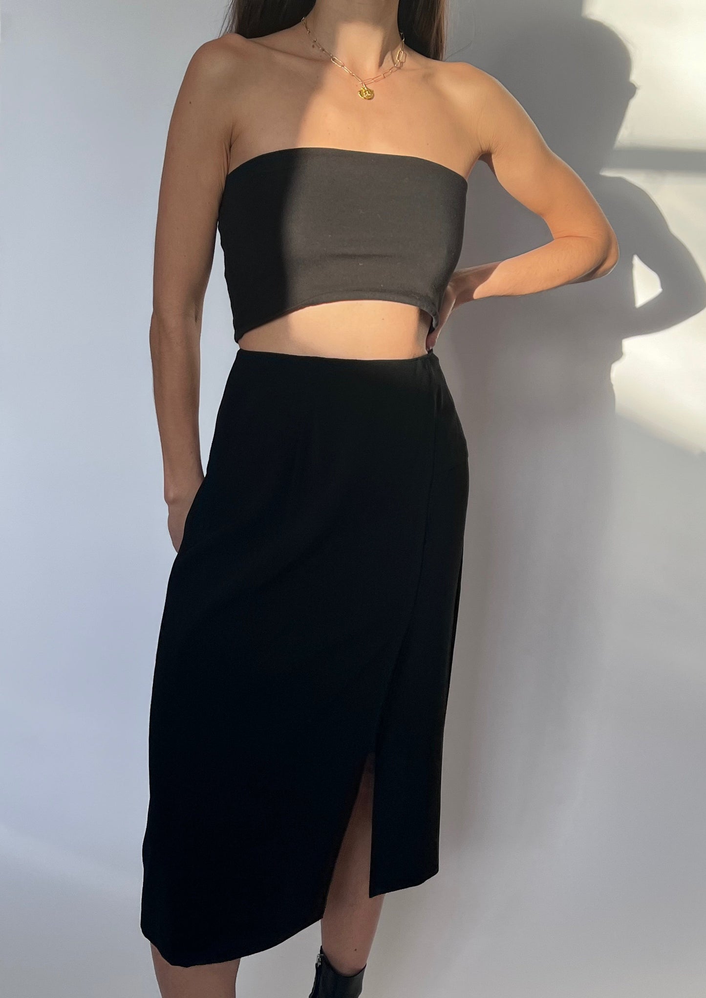 Mugler Front Split Midi Skirt W'26.5" XS/S