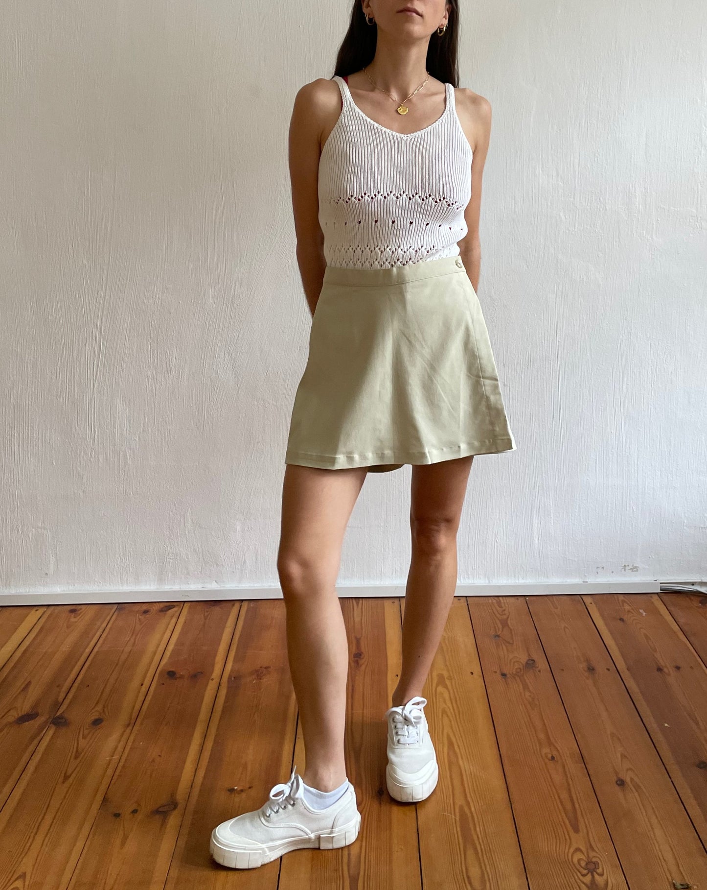 Vintage Deadstock Neutral Skort Size M Waist 29"