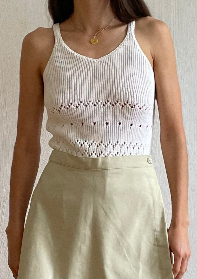 Vintage Minimal Knitted Tank XS-S