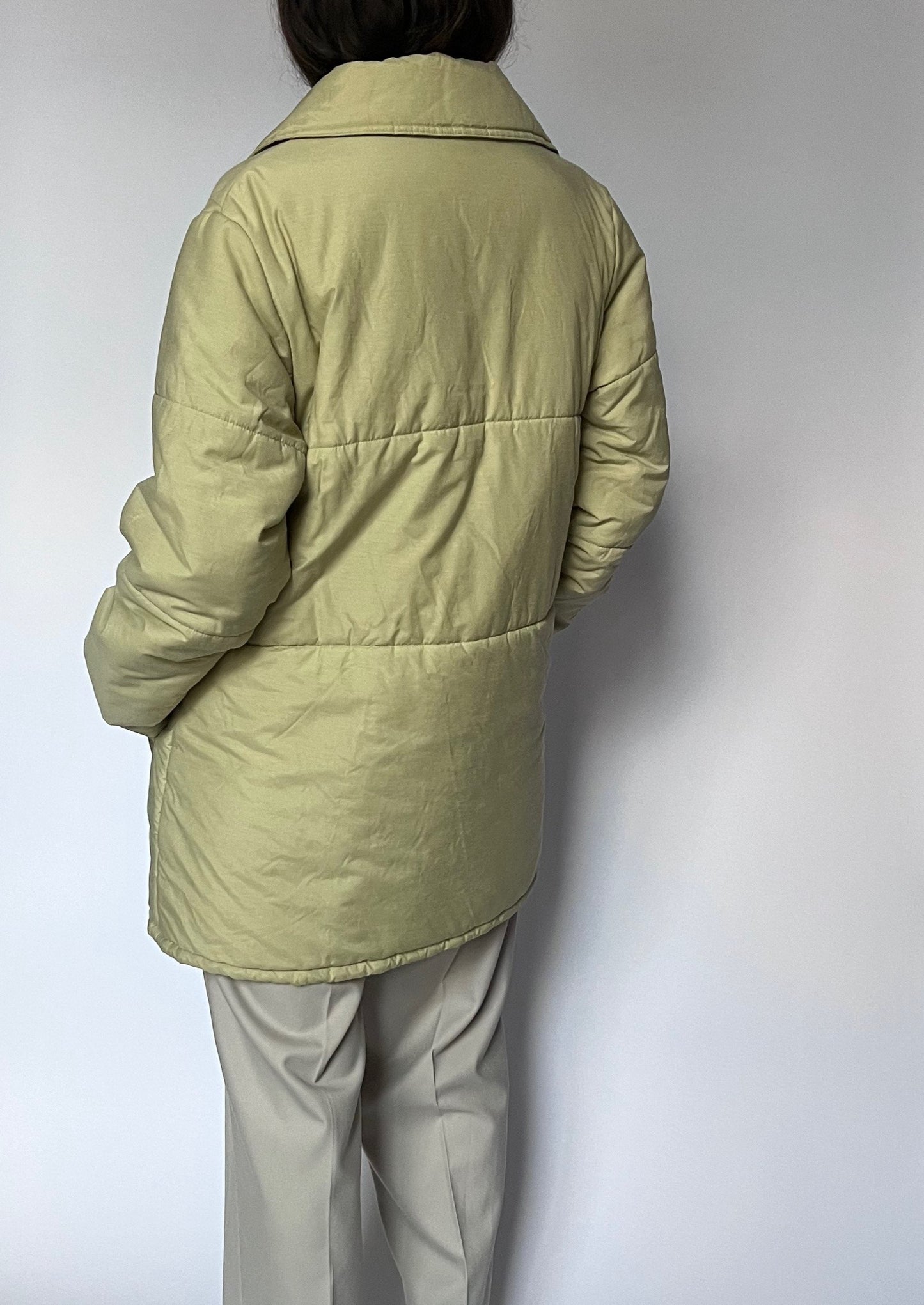 90s Padded Lime Green Jacket S/M