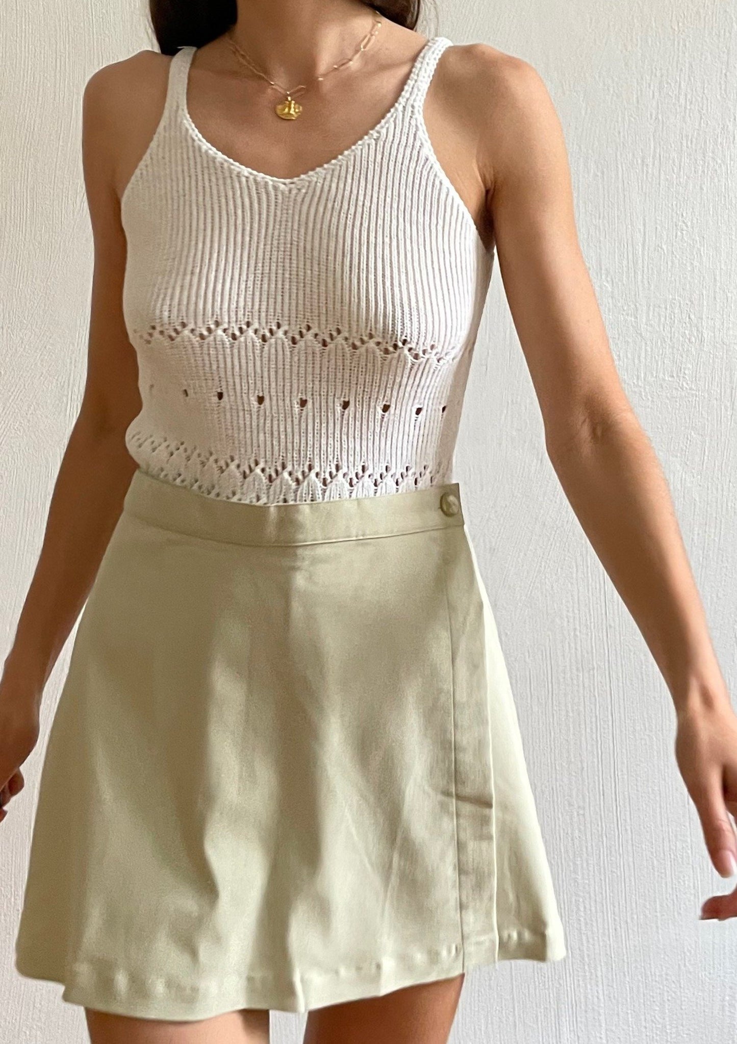 Vintage Minimal Knitted Tank XS-S