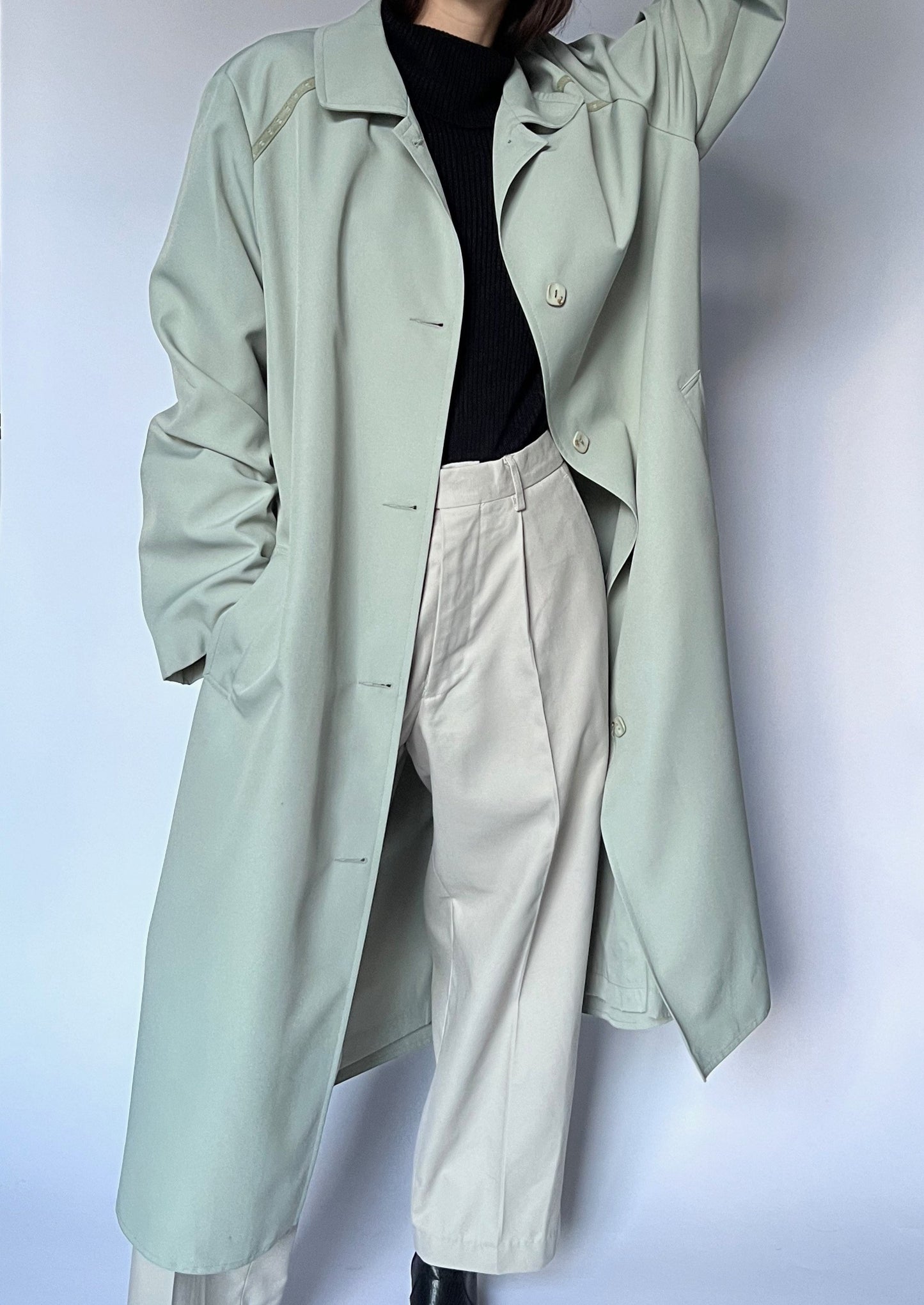 Sage Green Trench Coat S/M/L