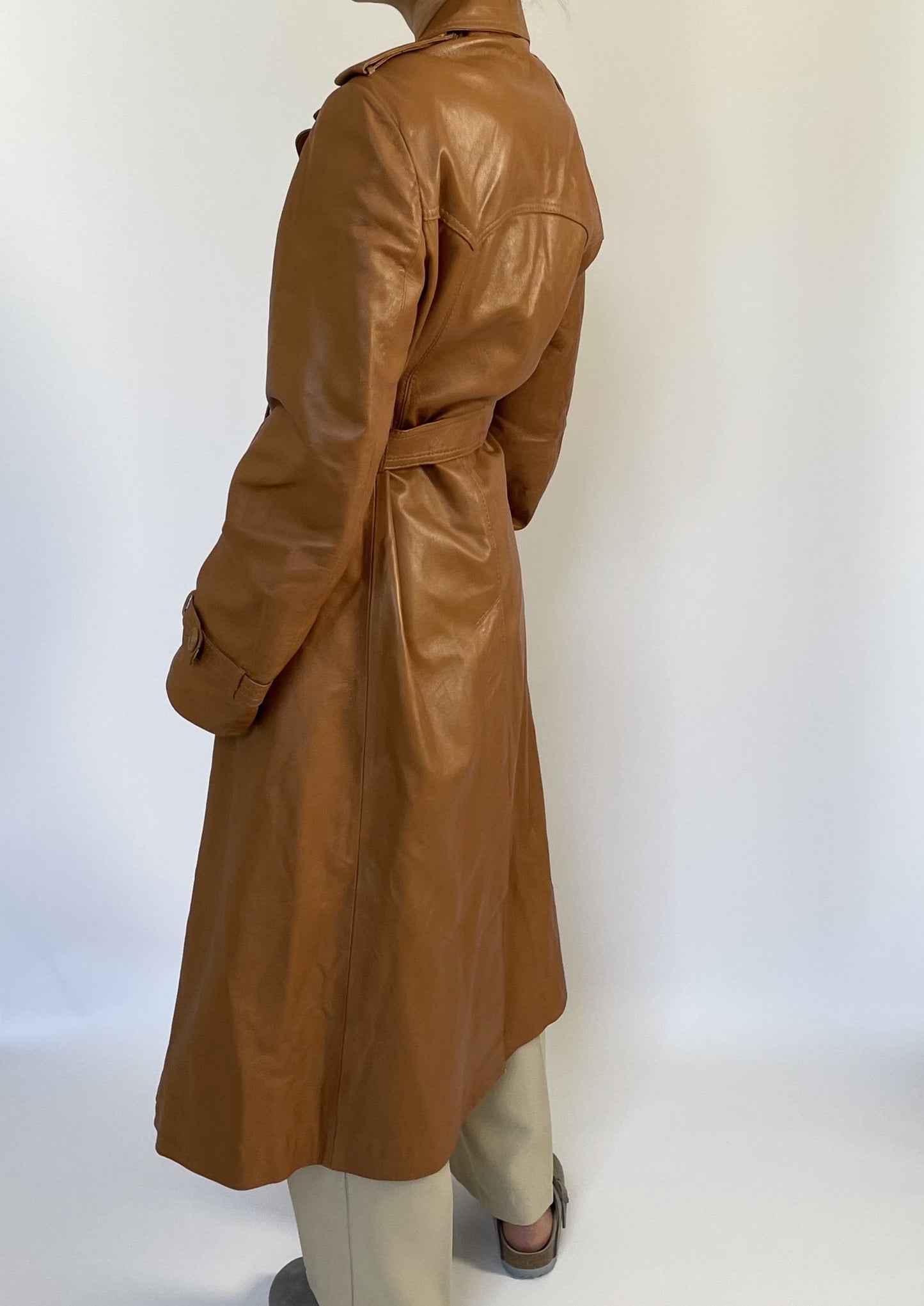 1970s Leather Trench Coat S/L