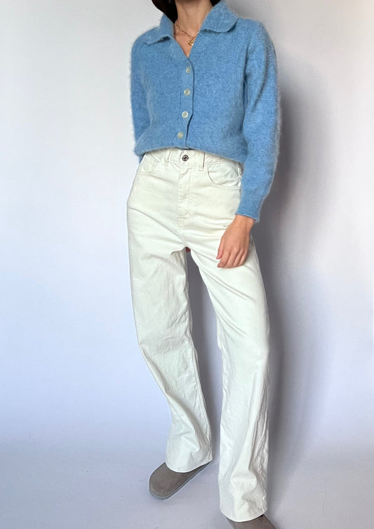 Light Blue Angora Cropped Cardigan XS/S