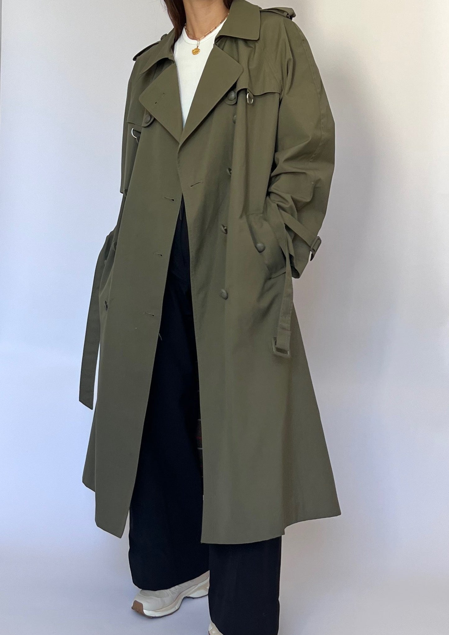 Vintage Classic Khaki Trench Coat S/M