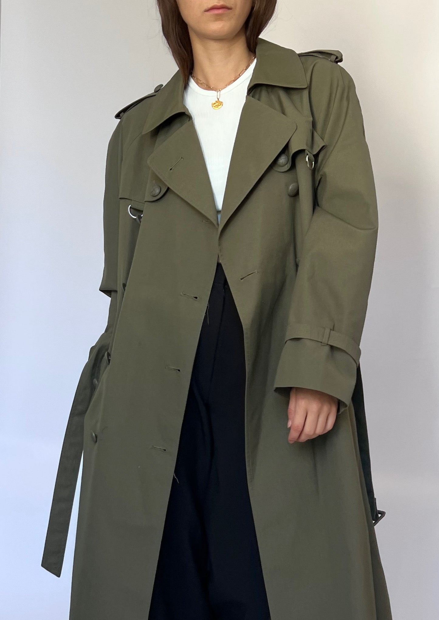 Vintage Classic Khaki Trench Coat S/M