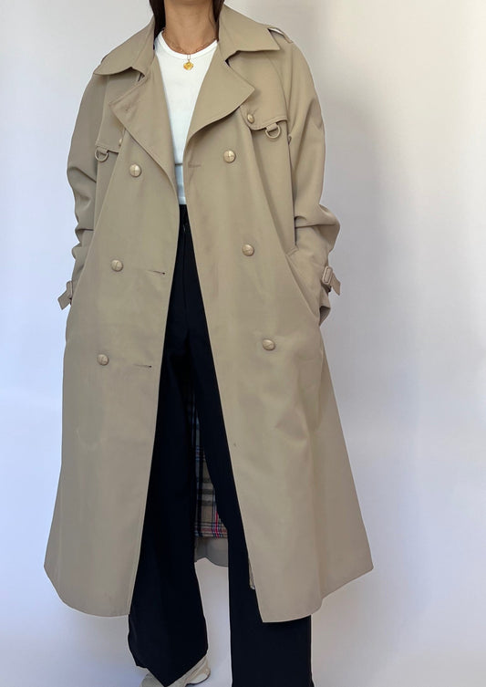 Vintage Classic 70s Neutral Trench Coat S/M