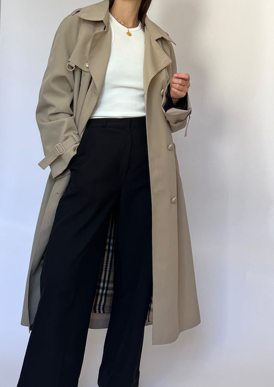 Vintage Classic 70s Neutral Trench Coat S/M