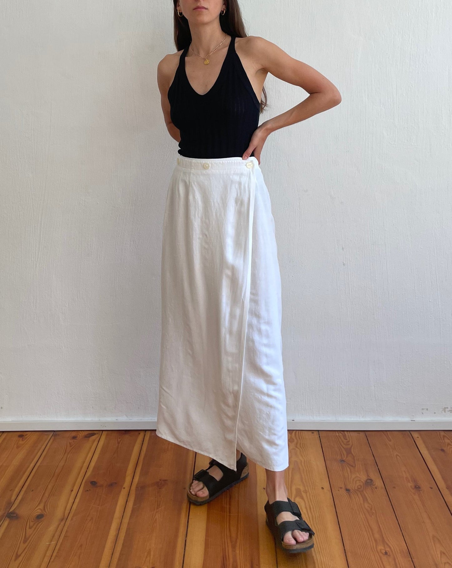 Vintage Minimal Wrap Skirt Size S-M Waist 28"