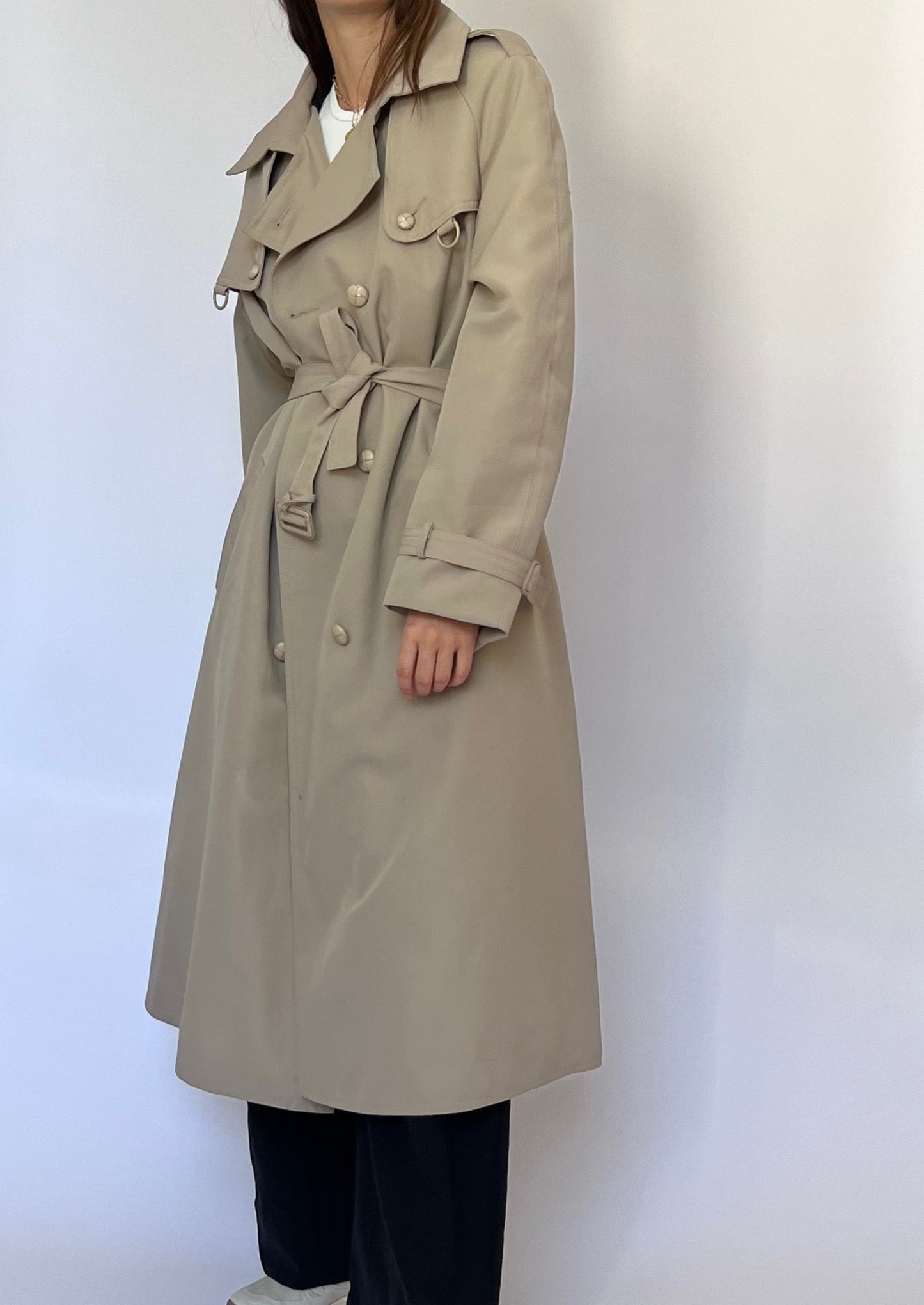 Vintage Classic 70s Neutral Trench Coat S/M