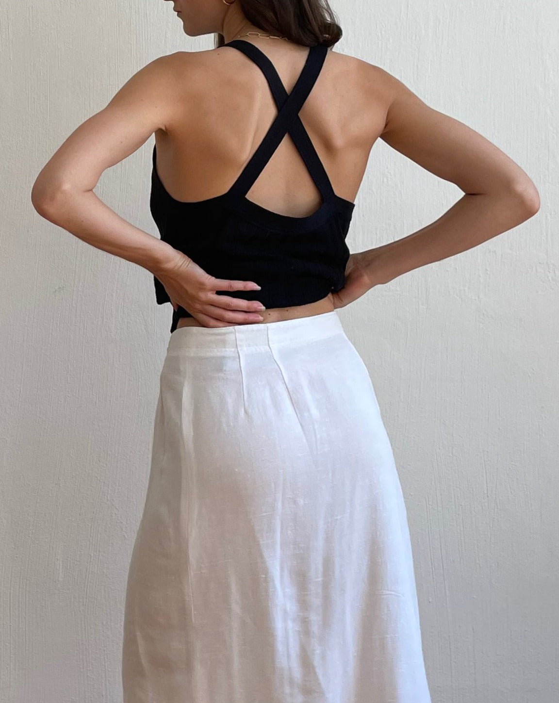 Minimal Cross Back Knitted Tank Size XS-S