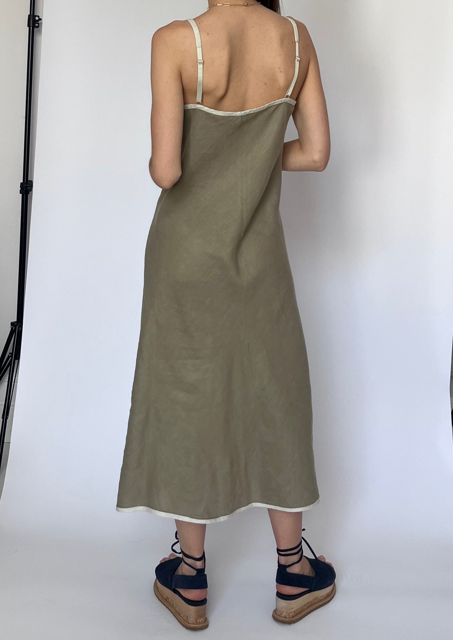 90s Burberry Linen Slip Dress XS/S