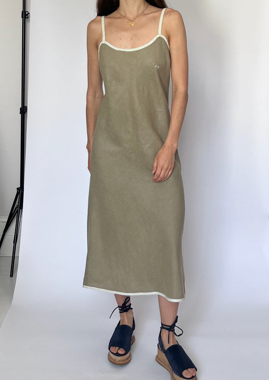 90s Burberry Linen Slip Dress XS/S