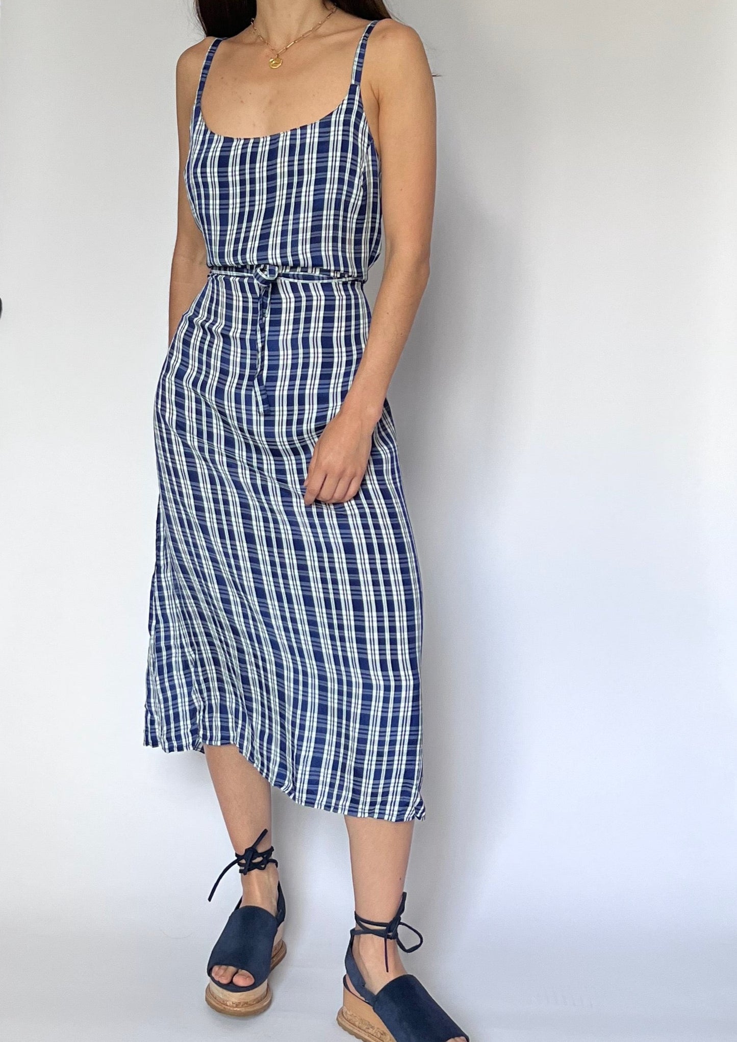 90s Checked slip dress XS/S/M